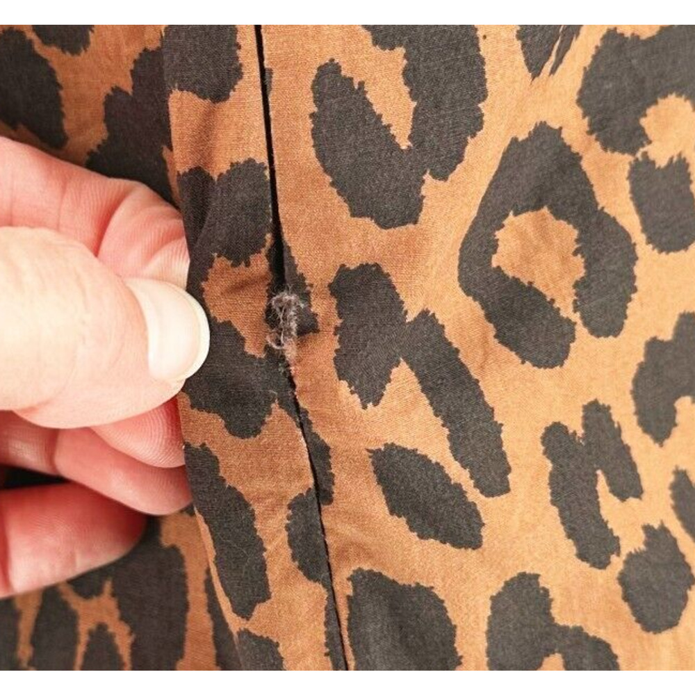 Ganni Women Midi Leopard Print Dress 34/XS Balloon Sleeve Poplin Party Event - Picture 7 of 11